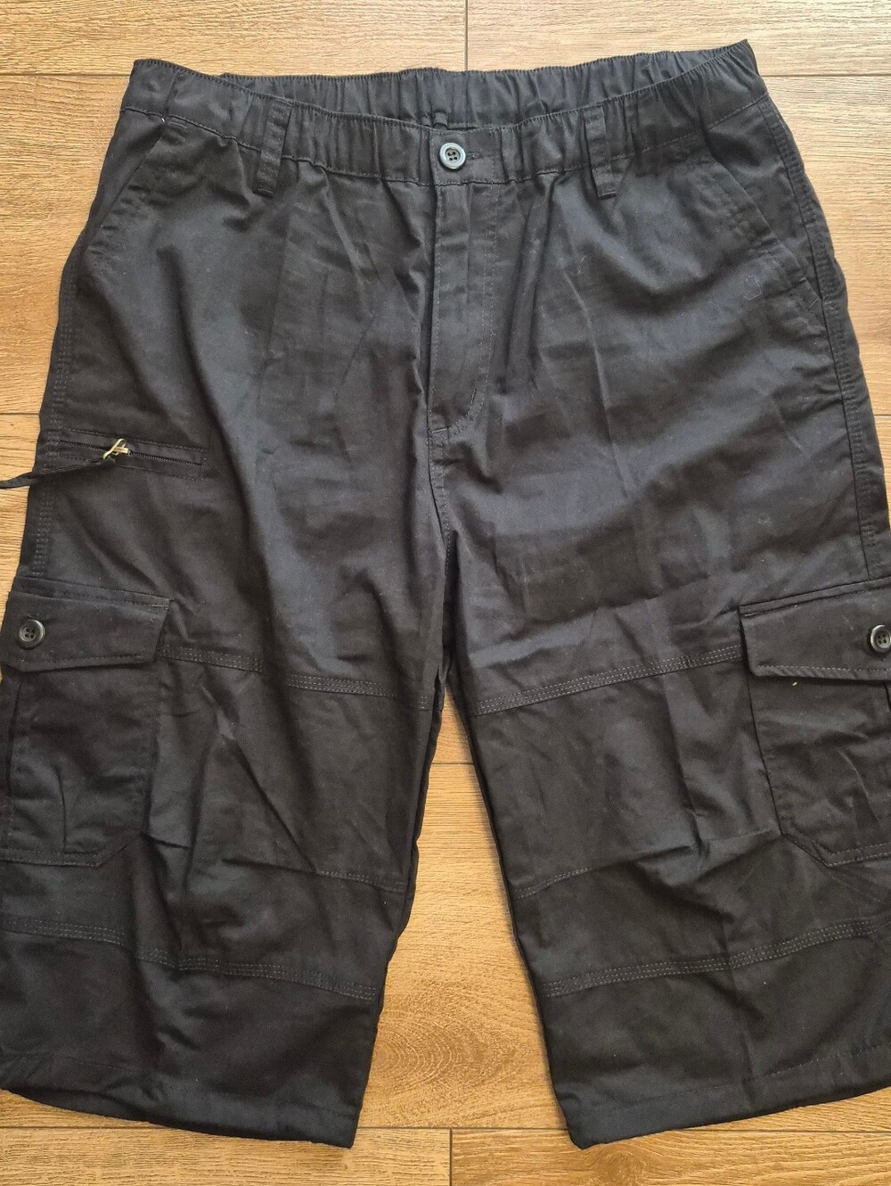 [EUC] Men's Black Cargo Shorts Extra Long  Casual Utility Style XL